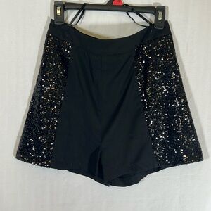 NWOT sequin tap pants satin little nell rocky horror dance shorts booty tuxedo